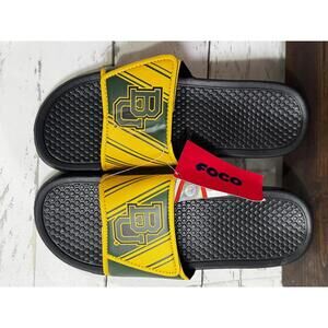 FOCO Men's Baylor NCAA College Team Logo Sport Shower Legacy Slide Sandals NWT